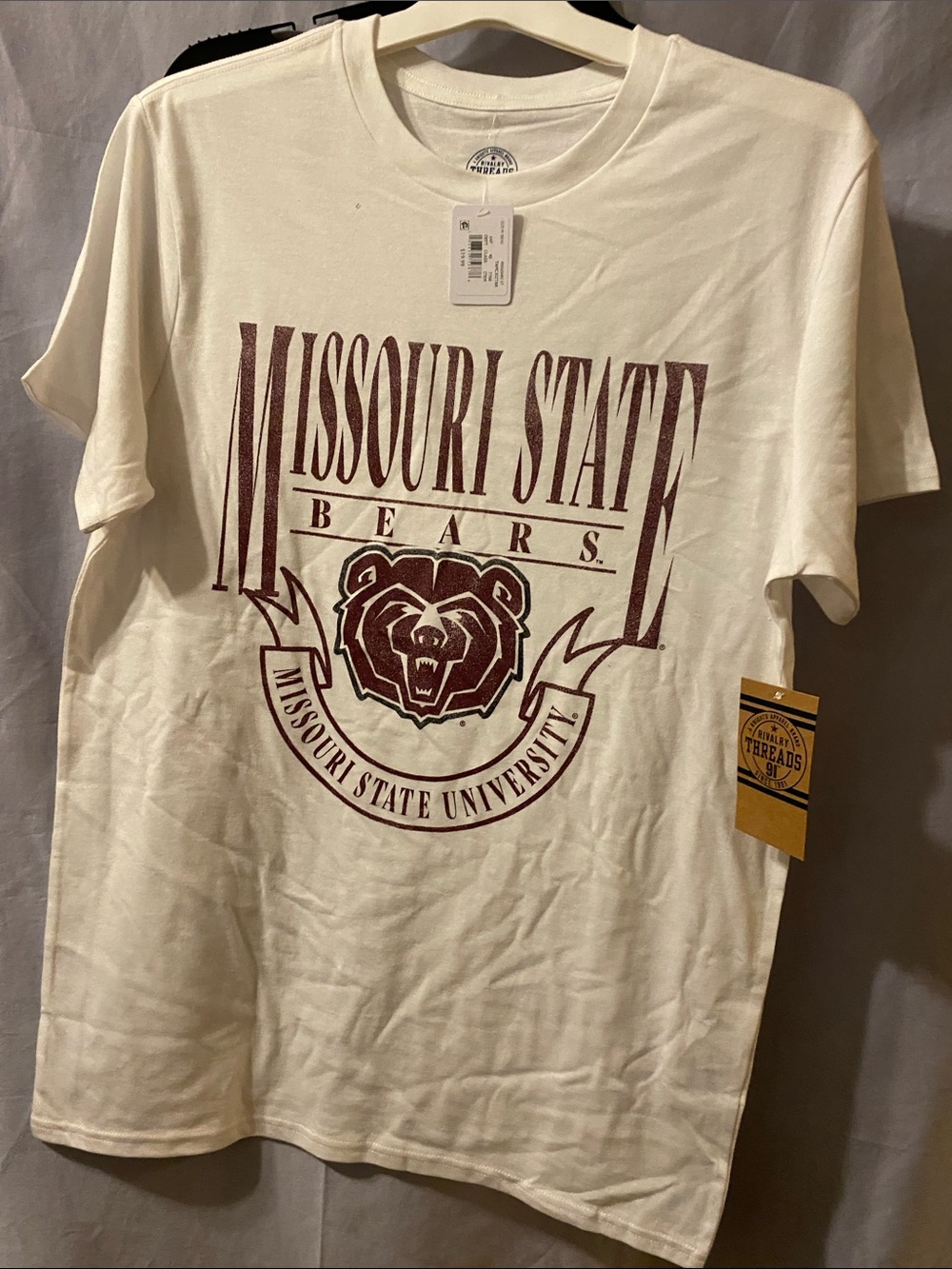 Rivalry Threads White Tee with Maroon Missouri State Bears Logo